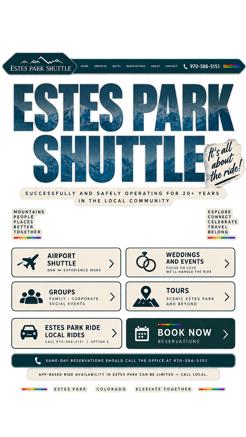 Estes Park Shuttle mobile navigation